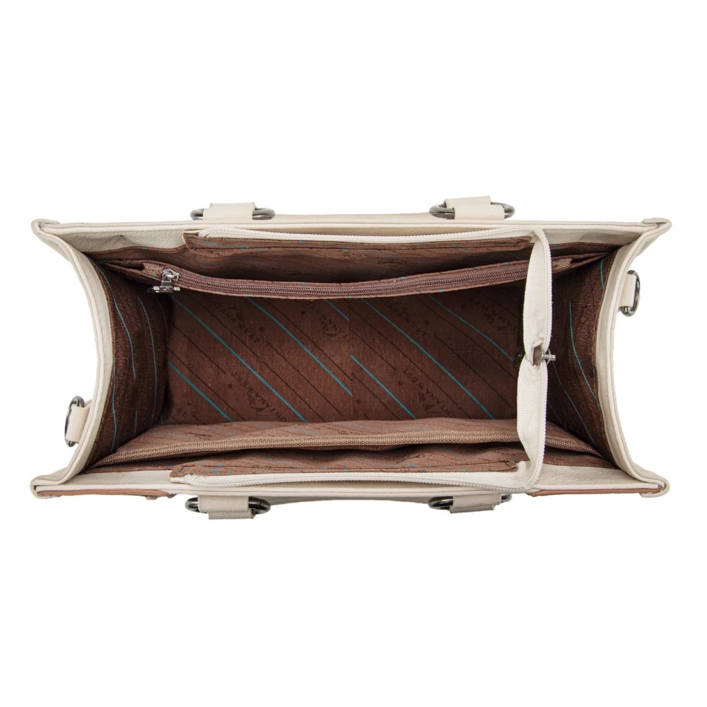 Montana West Tooled Concho Tote/Crossbody -Beige - Picture 4 of 6